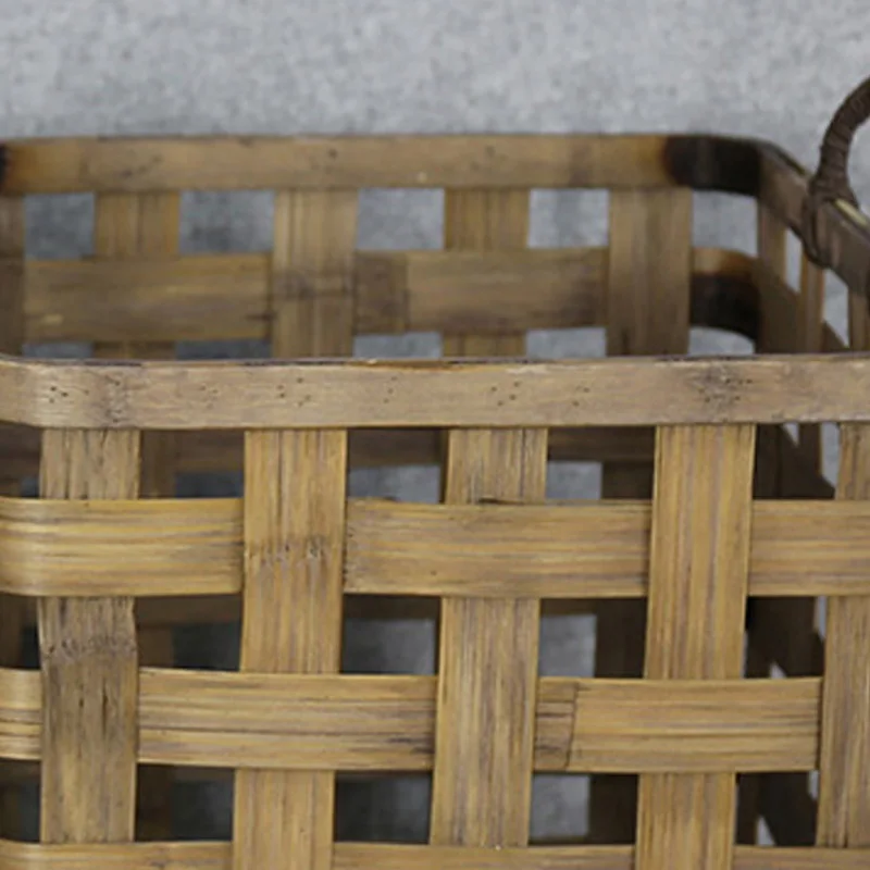 
Unique hand made square empty fruit vegetable weaving bamboo basket 