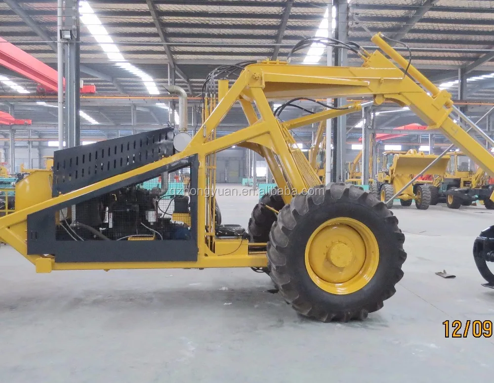 Hydraulic Wood Sugarcane Loader for Sale Sugar Cane Grabber Loader 3 wheels logger tri wheels price