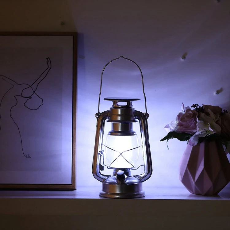 
Outdoor decoration mini new Portable vintage rechargeable storm Solar Powered waterproof LED Camping Light lantern 