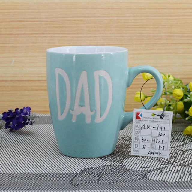 
High Quality Cheap Price Ceramic Dad Mug cheap ceramic white mugs 