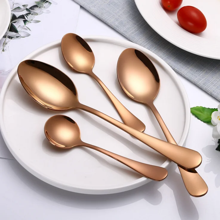 Недорогая столовая ложка из нержавеющей стали, красочные ложки