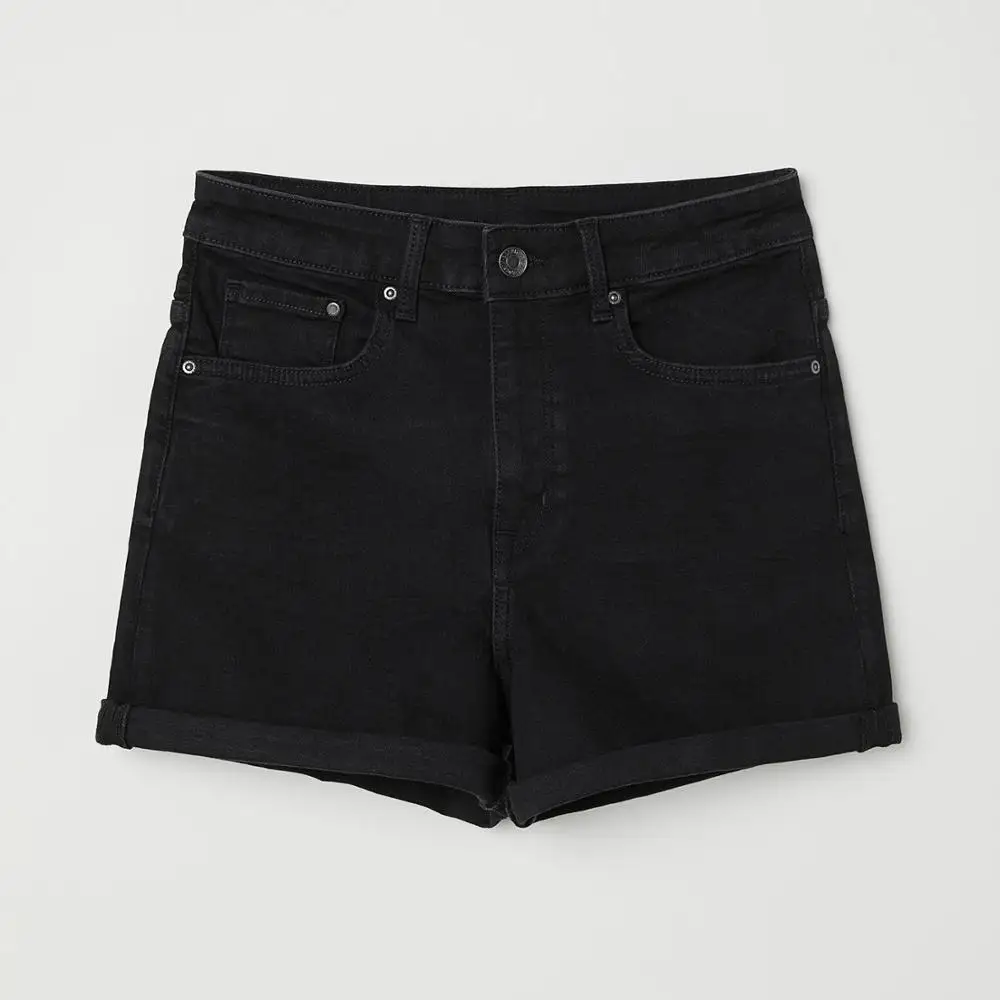 Шорты женские свободные однотонные, Мягкие штаны из денима С 5 Карманами, короткие брюки, на лето