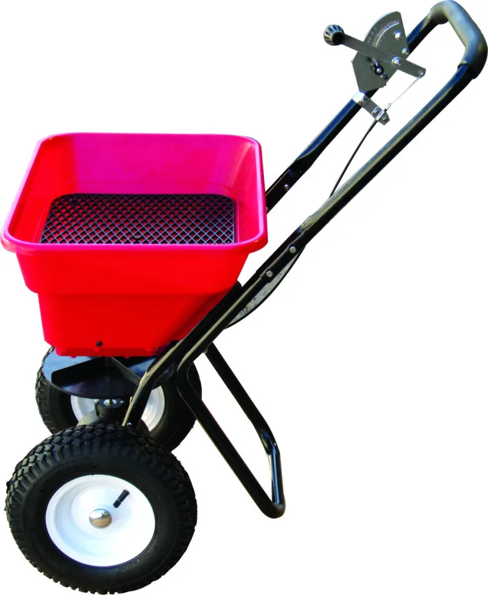 
80lb push spreader for lawn and garden 