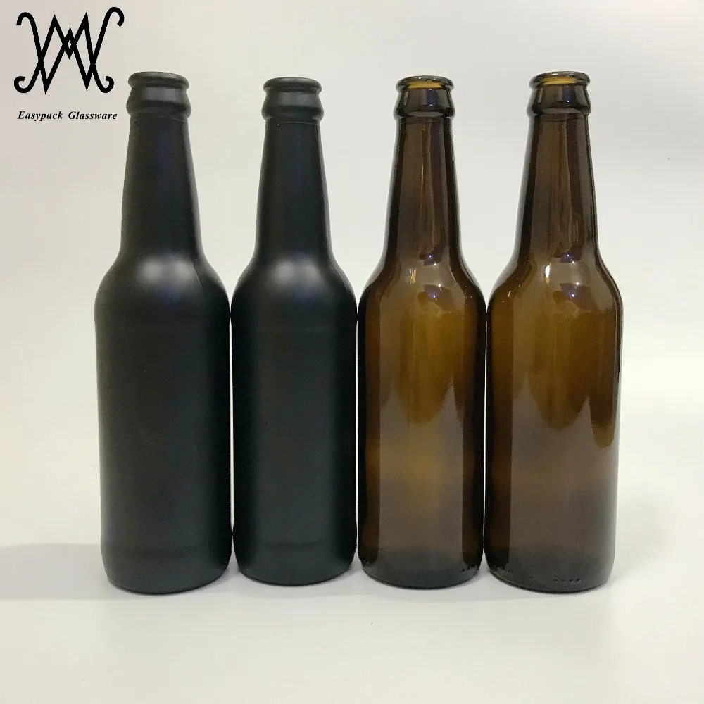 330ml dark brown amber glass beer bottle