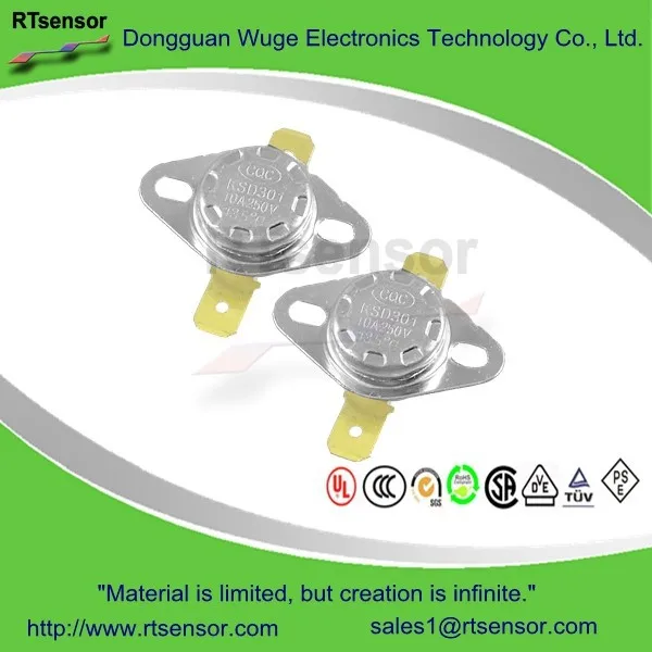 10A 250V 135 Celsius Normal Closed Ceramic Thermostat KSD301 KSD302 For Microwave Oven