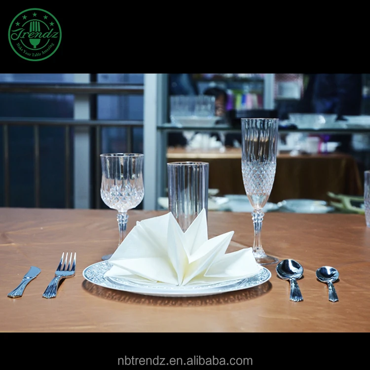 Flatware Set Heavy Duty Disposable Plastic Silver Cutlery Set And Rose Gold Plastic Cutlery for Parties