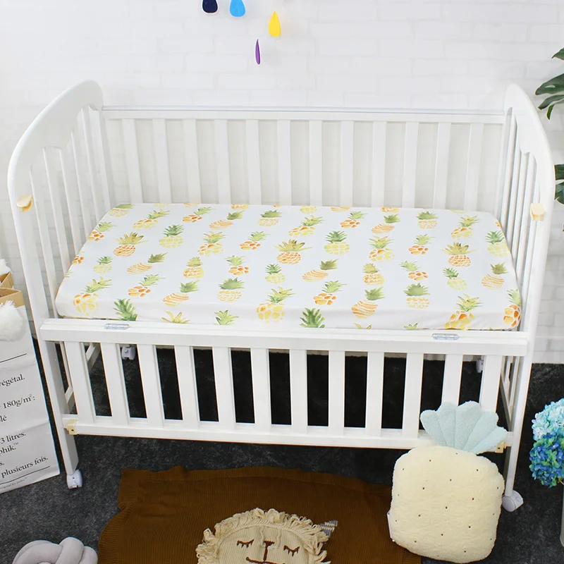 custom breathable newborn toddler bed nursery bedding crib organic fitted 100% cotton jersey baby cot sheet sets