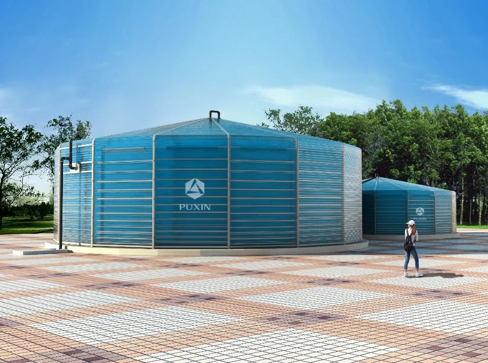 210m3 medium and large assembly membrane bio gas plant biodigester