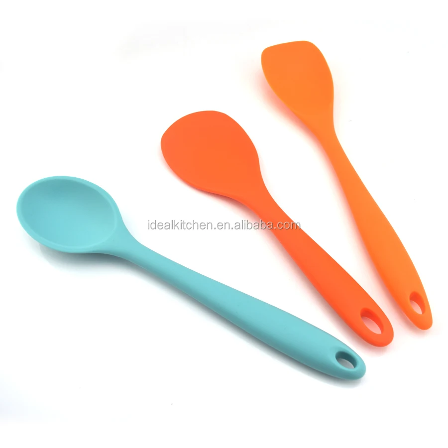 Silicone Kitchen Accessories Spatula Spoon Non Stick Silicone Spoon Set Salad Spoon
