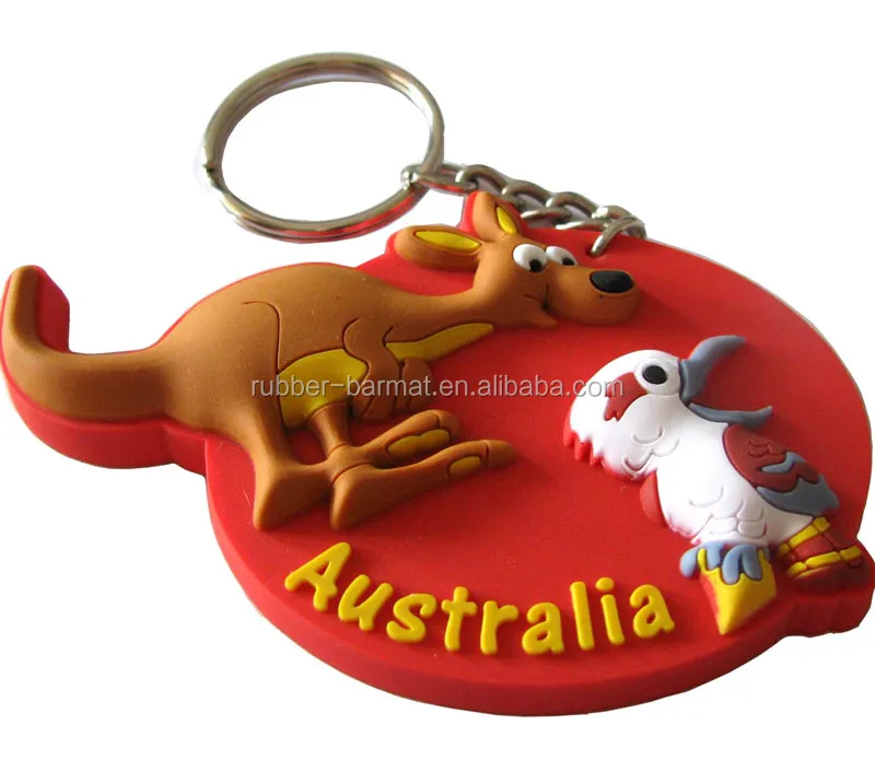 Top Quality Australia Souvenir Key chains 3d Kangaroo Shaped Key chain