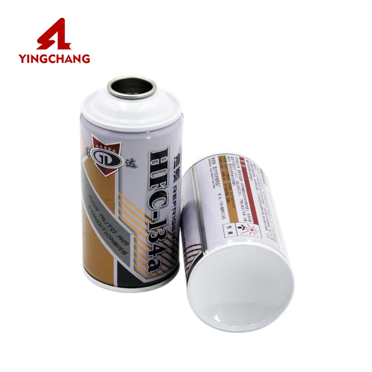 Metal refrigerant gas aerosol can r134a gas tin can