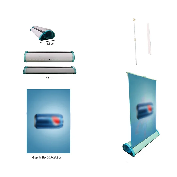 Modern High Quality Custom Desktop Retractable Mini Roll Up Banner Standee