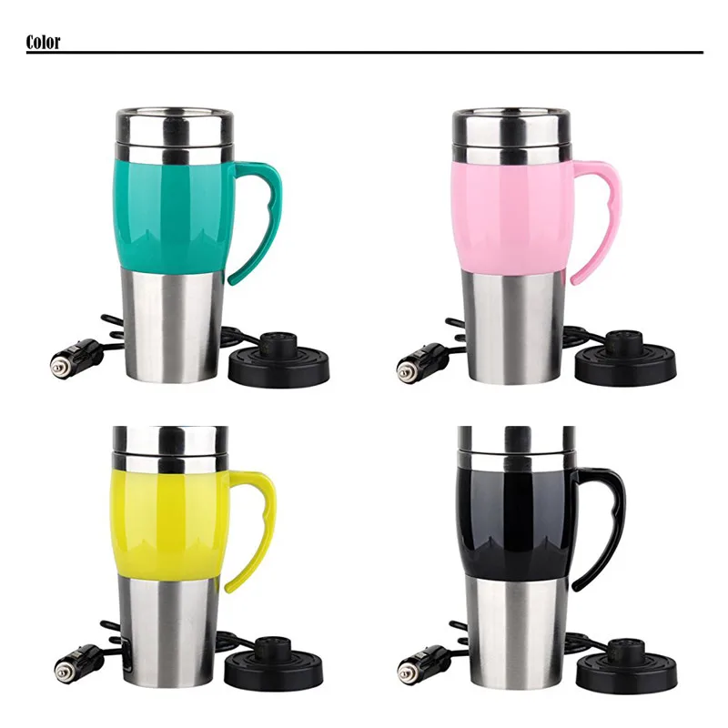400ml brand car electric kettle double layer stainless steel sealed USB heating cup boiled water /eggs 10 minutes fast heating
