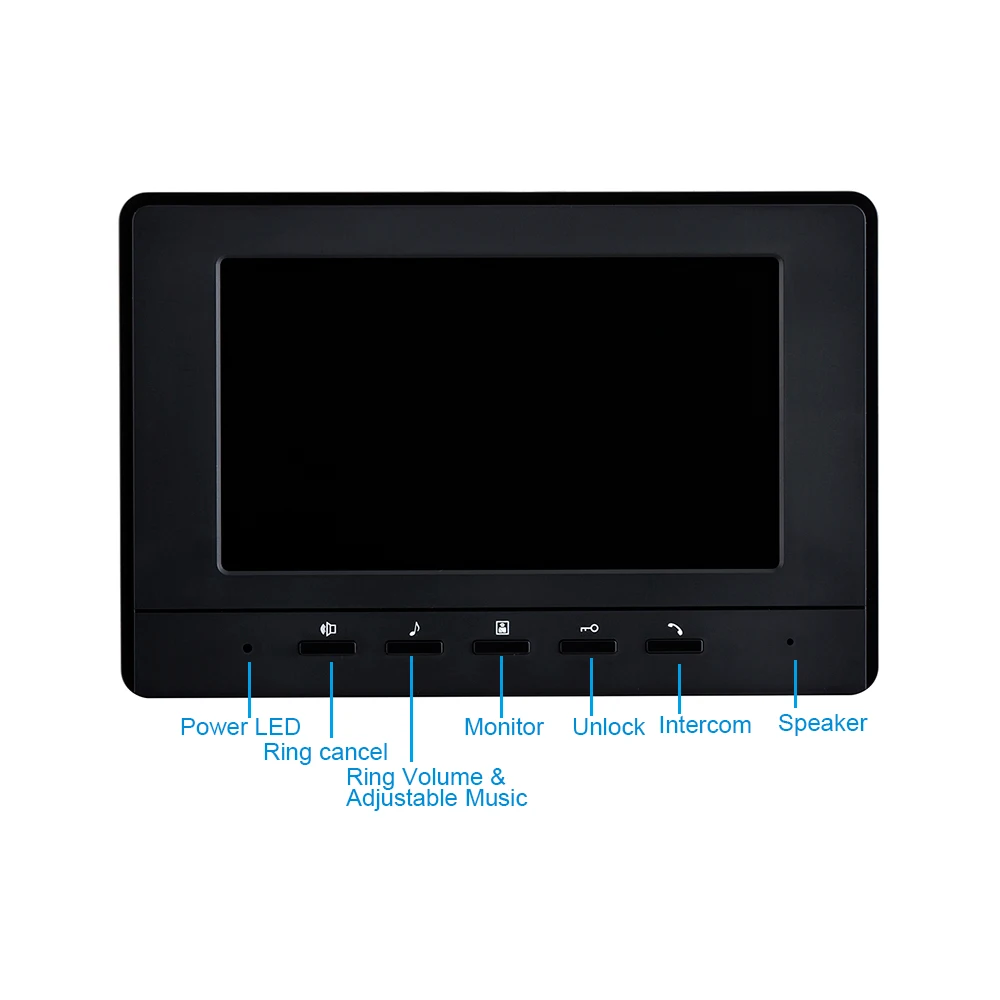 Wired Apartment Video Doorphone TFT-LCD Color Screen Dual-Way Intercom ,Monitor ,Unlock With Night Vision Camera