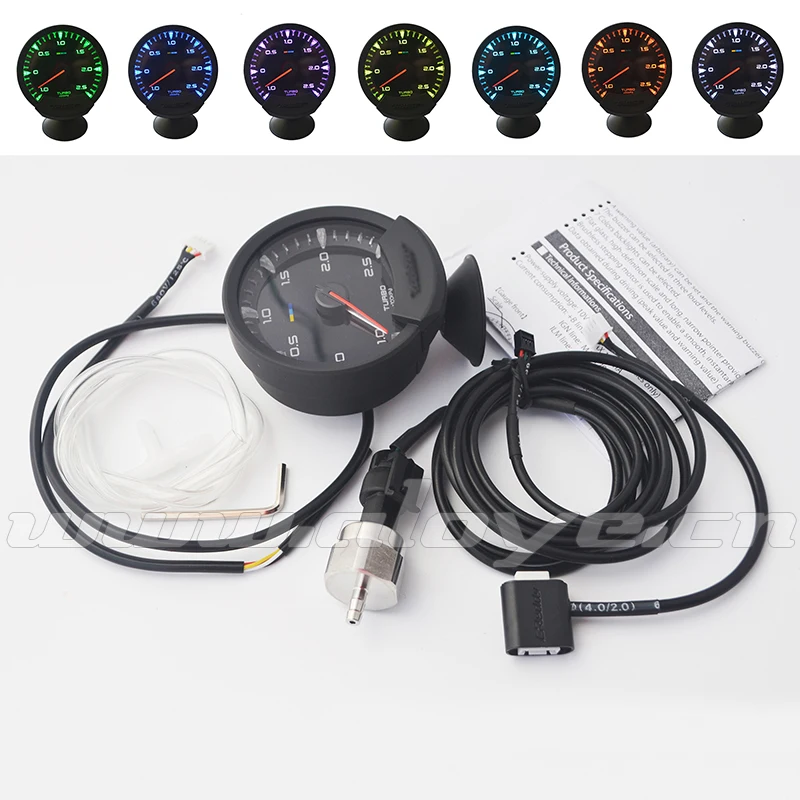 Universal 7 lights Water Temp Car Meter With Sensor
