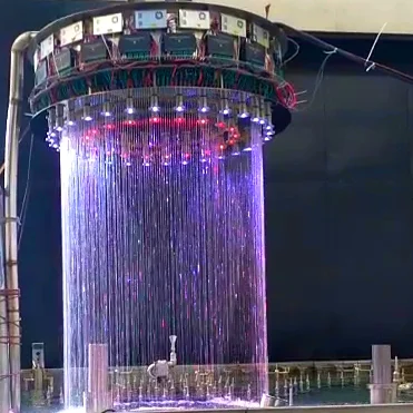 FREE DESIGN Hotel Indoor Decorative Round Shape Stainless Steel Digital Water Curtain