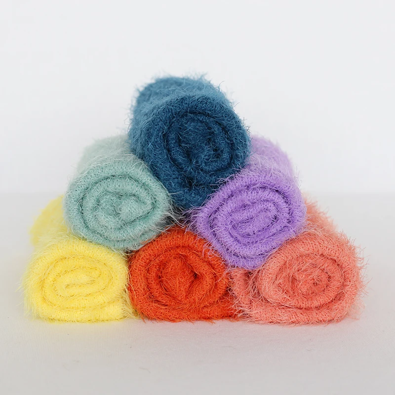 Newborn  stretch knit wrap Fuzzy Jersey wrap Layer photo props Baby soft swaddle blanket Sack Photography props