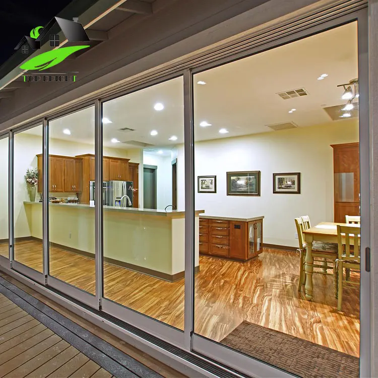 
Garden Soundproof Tempered Glass Aluminum Alloy Sliding Partition Doors 