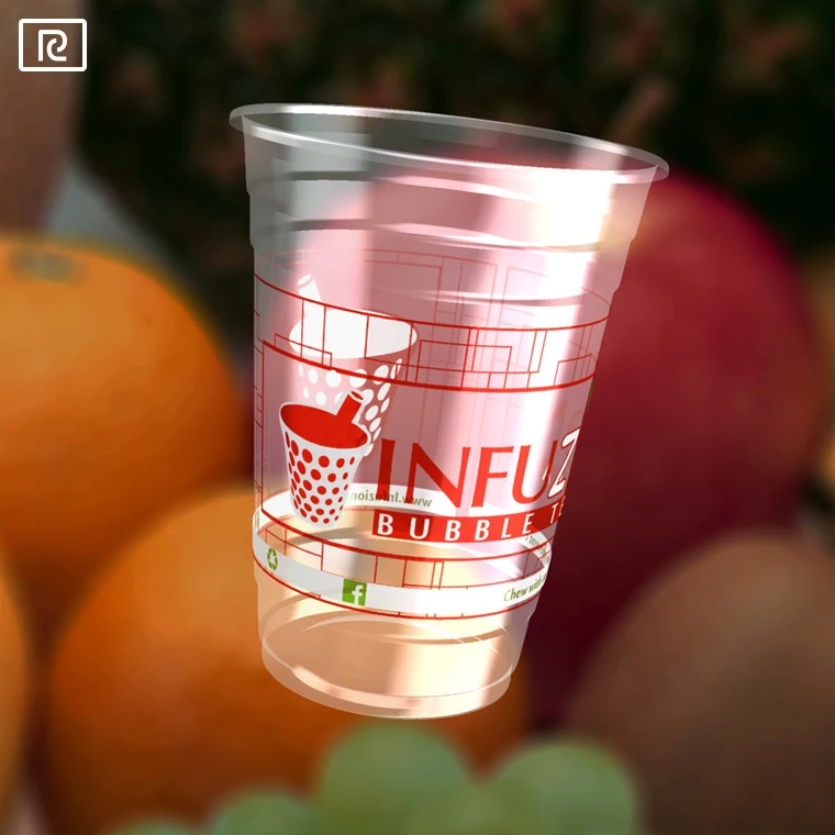 ПП-напечатанные таможней прозрачные одноразовые ПЭТ пластиковая кофейная чашка сока