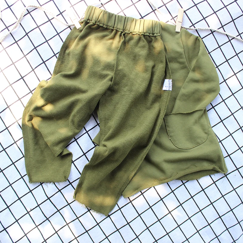 Alibaba shopping online new clothing fashion simple cotton O-neck 2 pcs baby clothing set