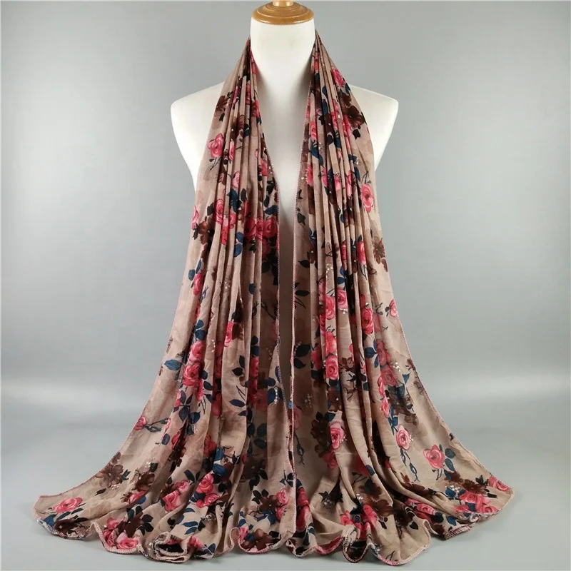 
Wholesale 2020 Hot Sale Muslim Jersey Scarf Hijab Fashion Print Cotton Soft Long New Arrival Floral Hijab Stoles And Shawls 