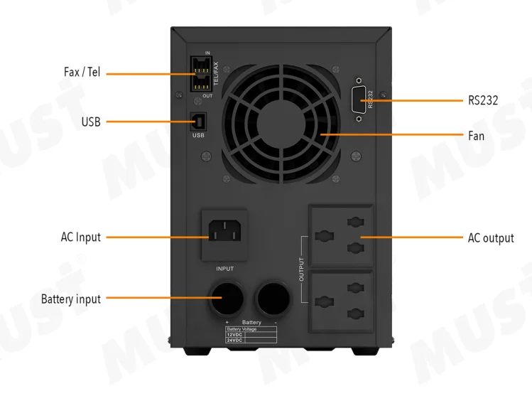 AVR inside Home Backup Inverter 600W 800W Pure Sine Wave DC to AC UPS