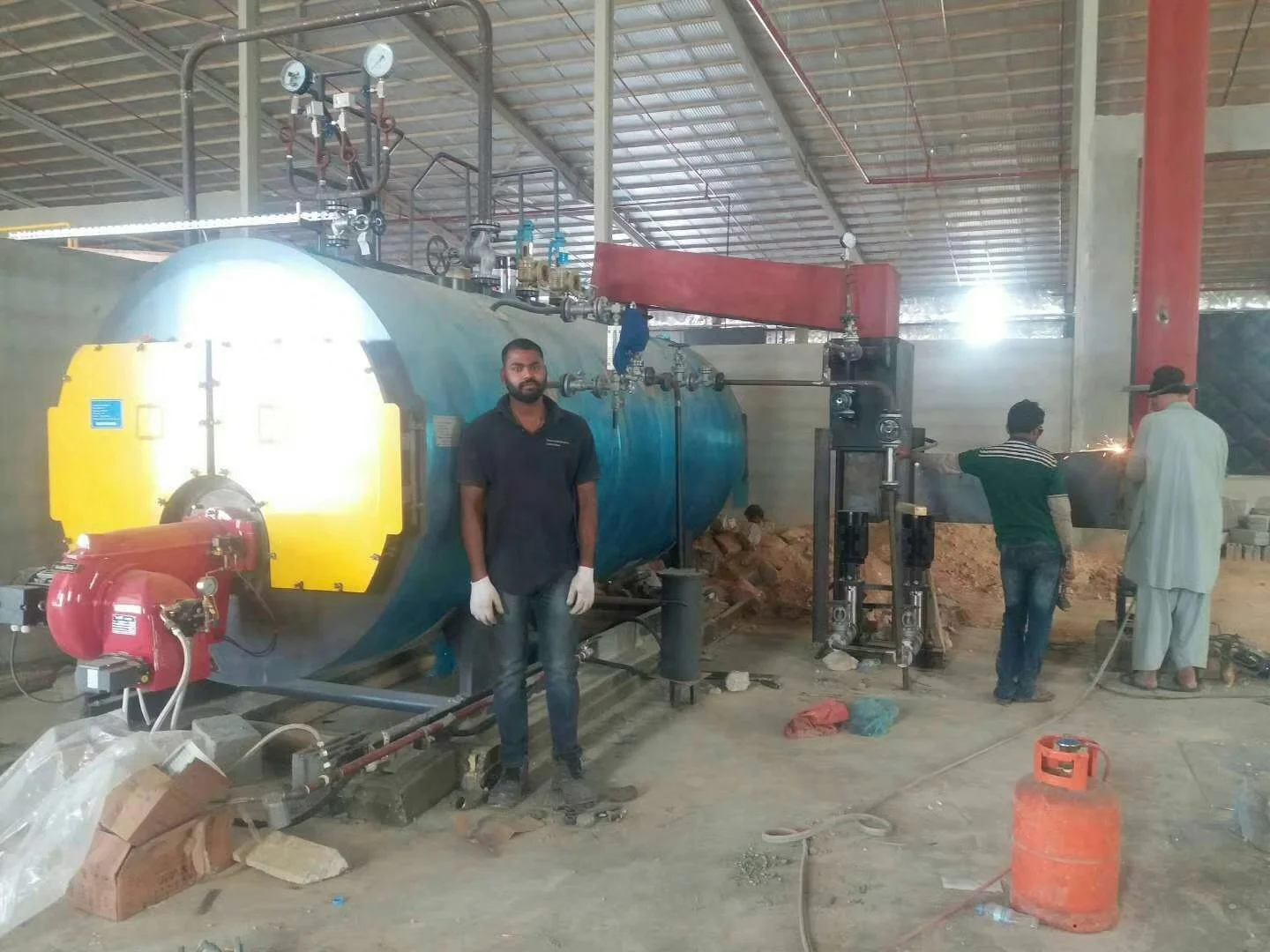 Gas combi hot water boiler machine with gas burner boiler economizer