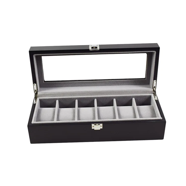 China High-end finish black lacquer gift box lacquer watch box for 5 slots storage and display