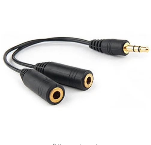 
3.5mm Stereo Audio Male to 2 Female Headset Mic Y Splitter Cable Adapter Oct30HW 