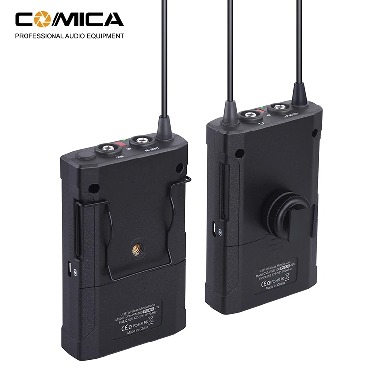 Comica UHF 48 channels wireless microphone 1 receiver and 2 transmitters for camera, camcorder
