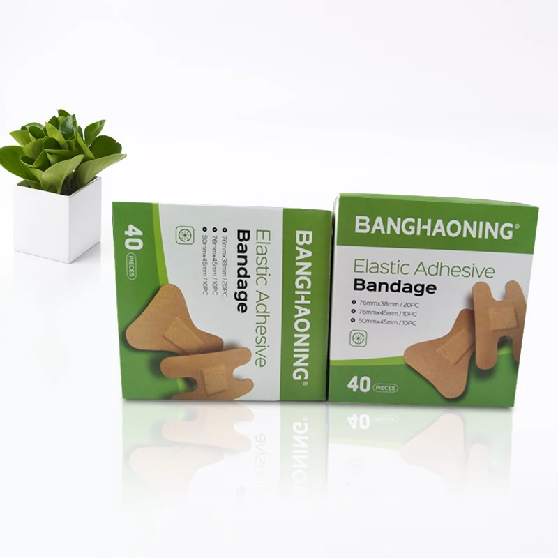 Banghaoning Factory Direct Butterfly Shape Fingertip Bandage Mixed Elastic Fabric Adhesive Bandage Adhesive Wound Plaster