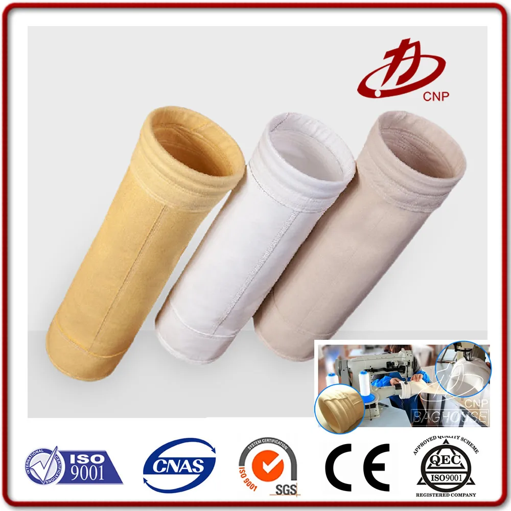 PTFE membrane coated PPS high temperature dust filter bag used for air purification gas cleaning