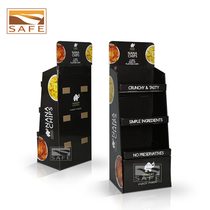 
Portable pop Cardboard Shelf food retail Store Advertising paper Floor pos Display Stand/rack for supermarket 