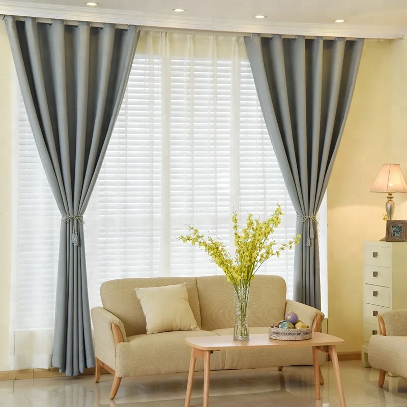 High Quality Linen Interior Sun Shading Thick Cloth Panels Drapes Blackout Curtains For Cafe Bedroom Living Room Wholesale