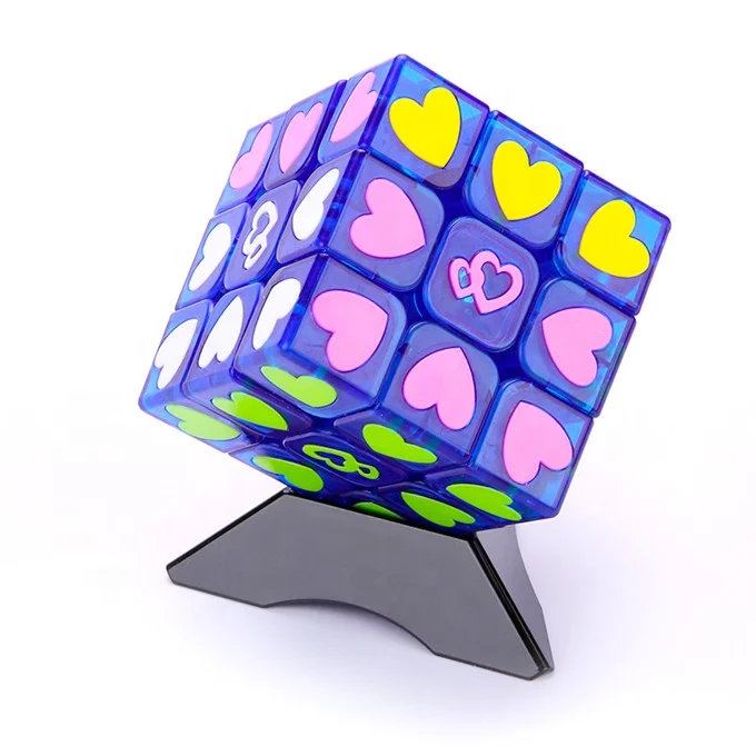 3x3 unique heart transparent 5.7cm iq puzzle toy magical cube speed for kids