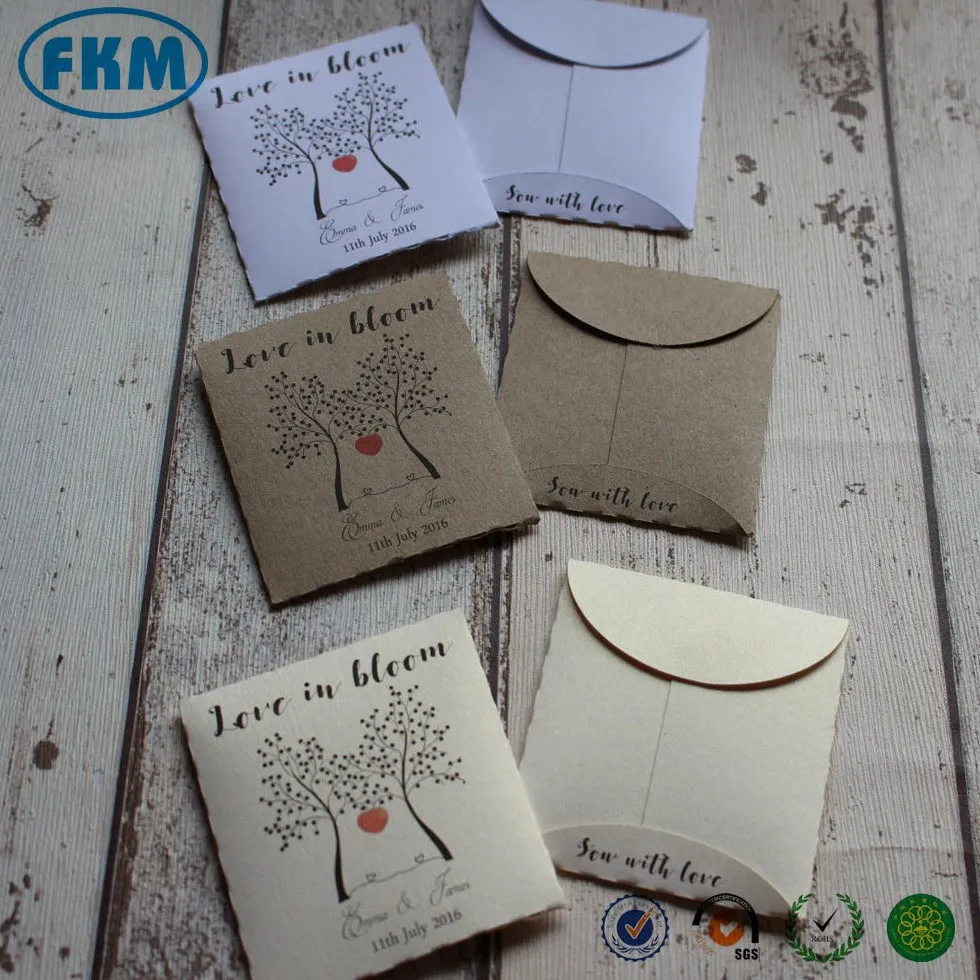 Personalised Wedding Favour Seed Envelopes with Wildflower seeds