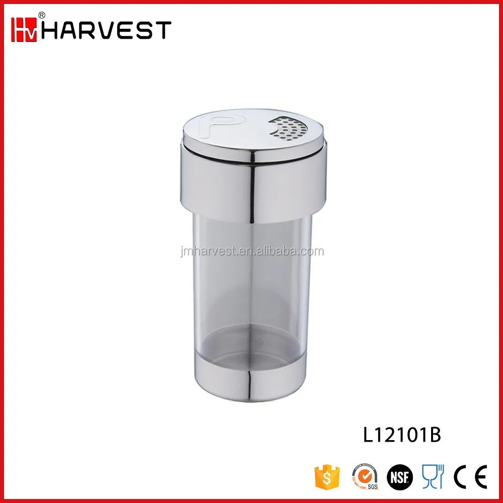 Stainless steel + plastic custom pepper shaker