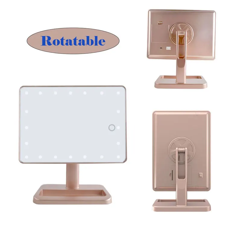 Trending Products 20 Lights Spot 2019 Rectangular Single Sides Mirror LED Light Makeup  Cosmetic Mirror with Touch Function