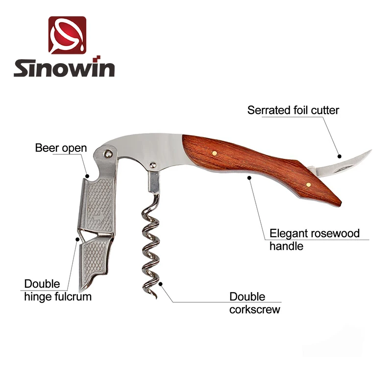 New product factory direct supply rosewood waiters corkscrew