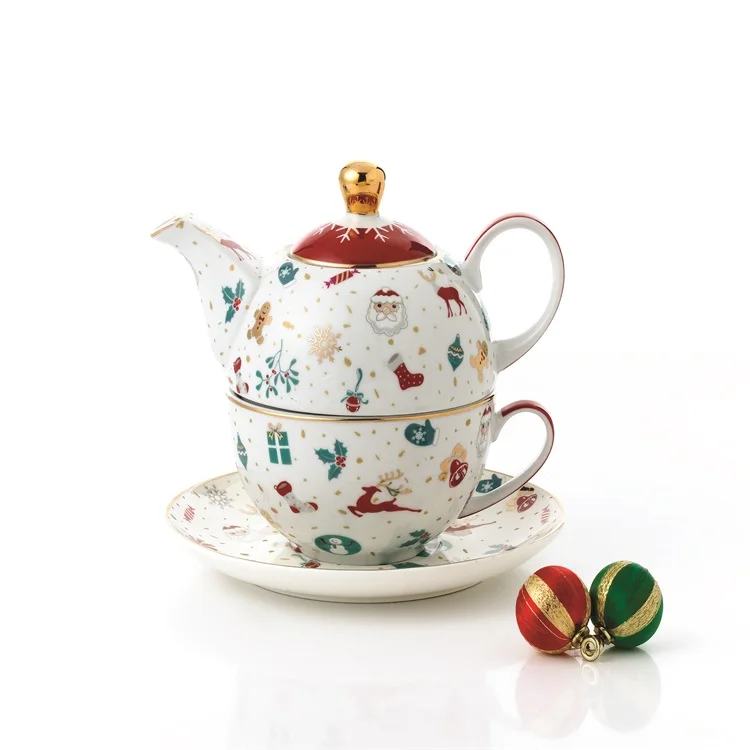 Pink cartoon new bone china tea set