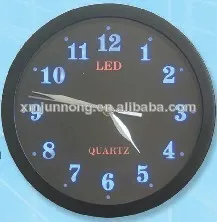 круглый черный декоративные цифровые часы/подсветкой час маркер