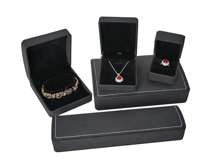 Newest design Jewelry Packaging PU Box with pu leather surface