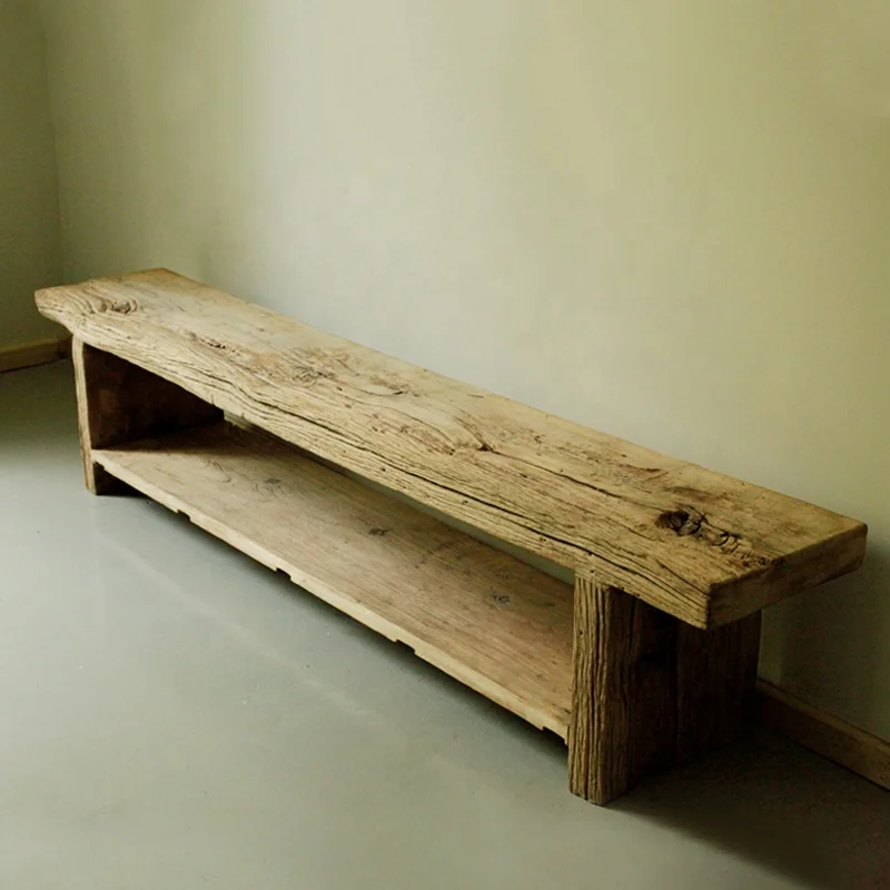 antique barn wood TV stand rustic shabby chic reclaimed reproduction furniture wood Chinese simple old fashioned TV cabinet