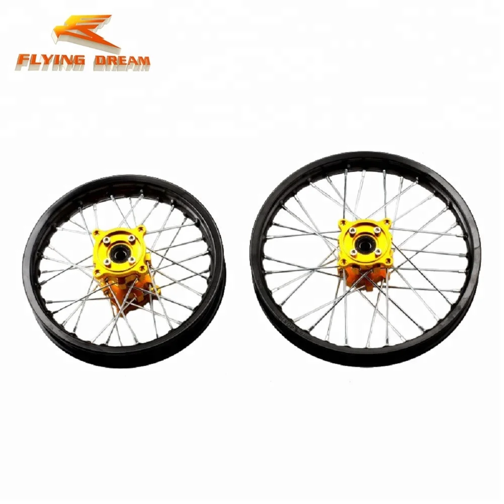 pit bike 14 front and 12 rear rims with CNC alloy hub 7075 wheel rims for sale
