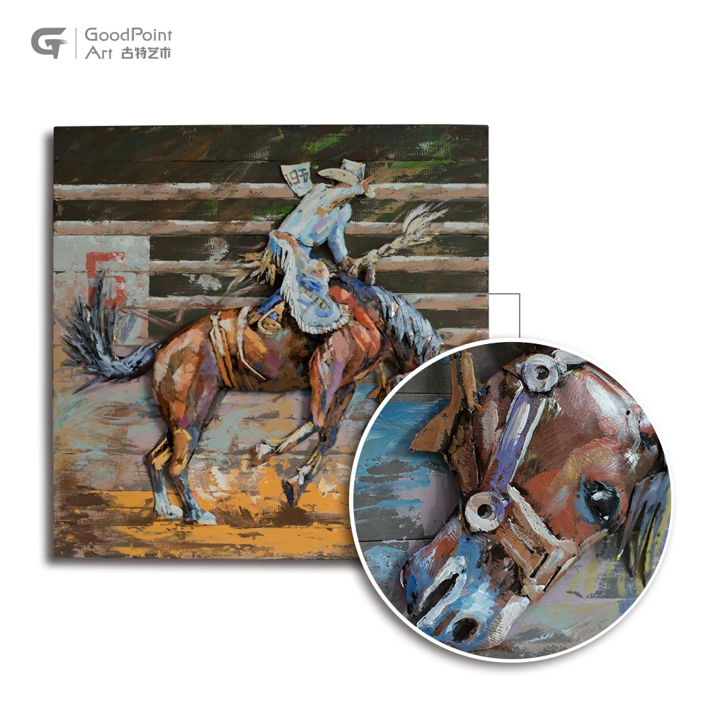 
Struggling horse oil painting antique stud farm for sale pursuering lives handicraft 