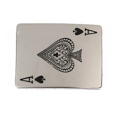 wholesale 35mm,40mm Poker Spades A pearl nickle customize bead clip western name plate belt buckles,custom belt buckles
