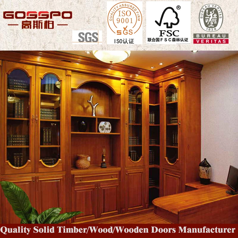 Classic Design Bookcase Furniture With Antique Painting