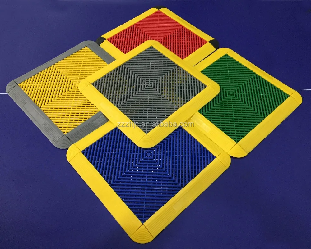 
plastic modular interlocking garage floor tiles 