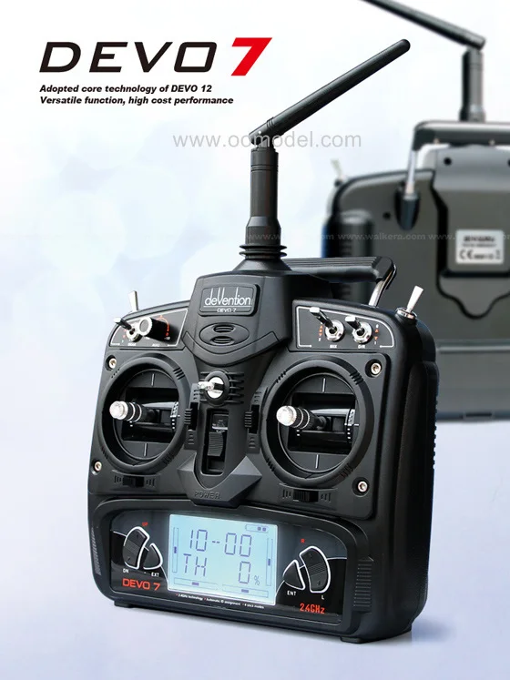 Walkera Devo 7 Transmitter Devention Radio with receiver RX701 free shipping with tracking