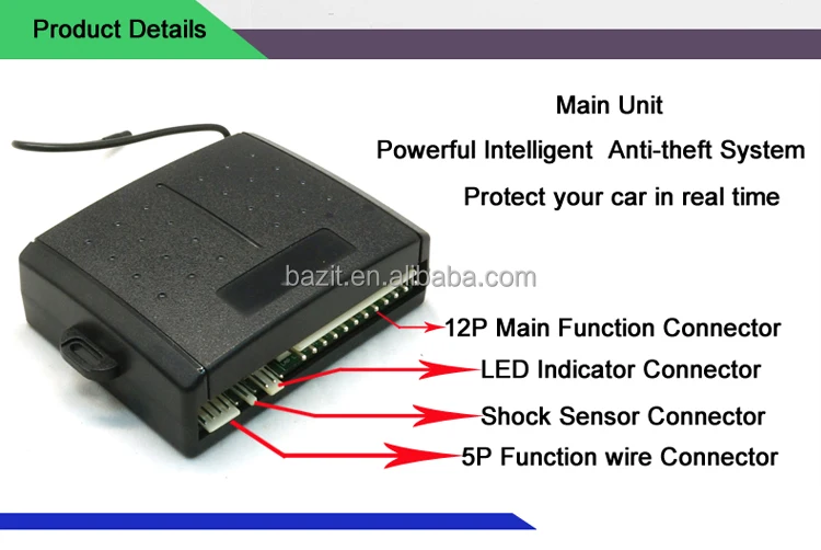 One way car alarm security System giordon car alarm systems security with smart key for toyota